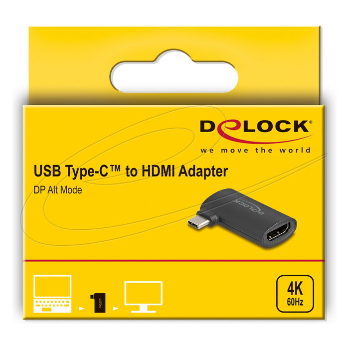 DeLOCK 64289 Adaptador USB Tipo C a HDMI 4K Angular