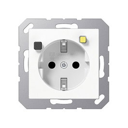 Jung A5520.30WW FI-SCHUKO Steckdose (RCD) 16A 250V con protección de contacto, blanco alpino