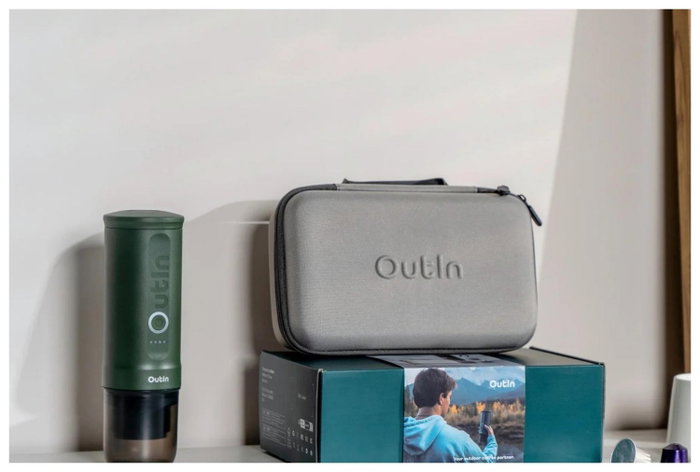 OutIn Nano Máquina de Espresso Verde con Estuche de Viaje OutIn Nano Máquina de Espresso Verde con Estuche de Viaje
