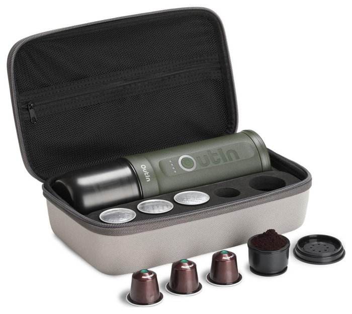 OutIn Nano Máquina de Espresso Verde con Estuche de Viaje OutIn Nano Máquina de Espresso Verde con Estuche de Viaje