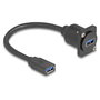 DeLOCK Cable USB 3.2 Gen 1 Tipo-A hembra a Tipo-A hembra 20 cm Negro