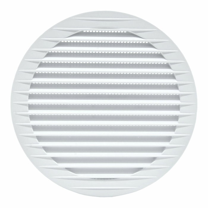 Edm Rejilla de ventilación redonda empotrable con mosquitera ø150mm blanca