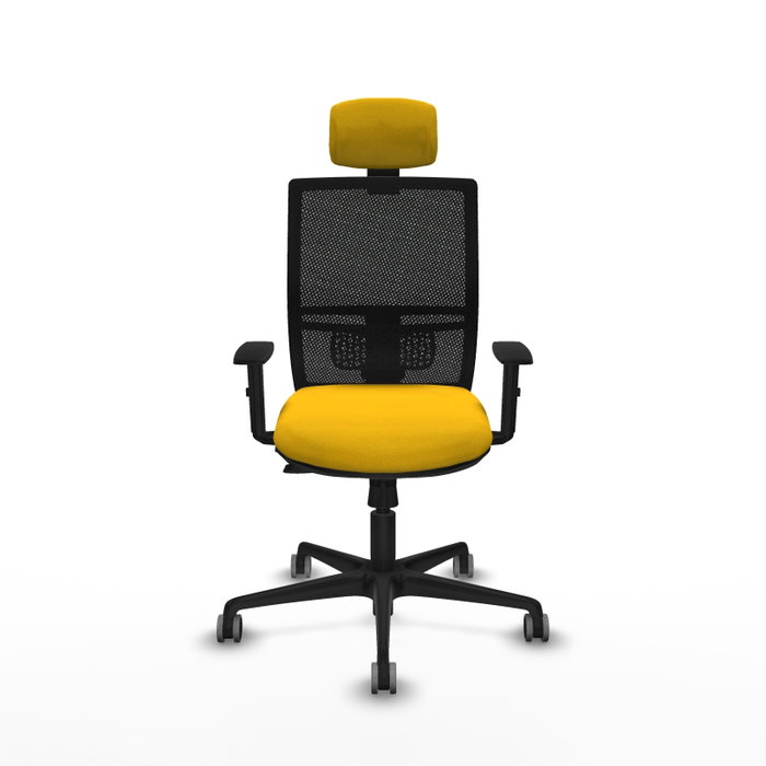 PIQUERAS Y CRESPO Silla de oficina Yunquera con mecanismo Sincro/Traslack, Amarillo y Negro PIQUERAS Y CRESPO Silla de oficina Yunquera con mecanismo Sincro/Traslack, Amarillo y Negro