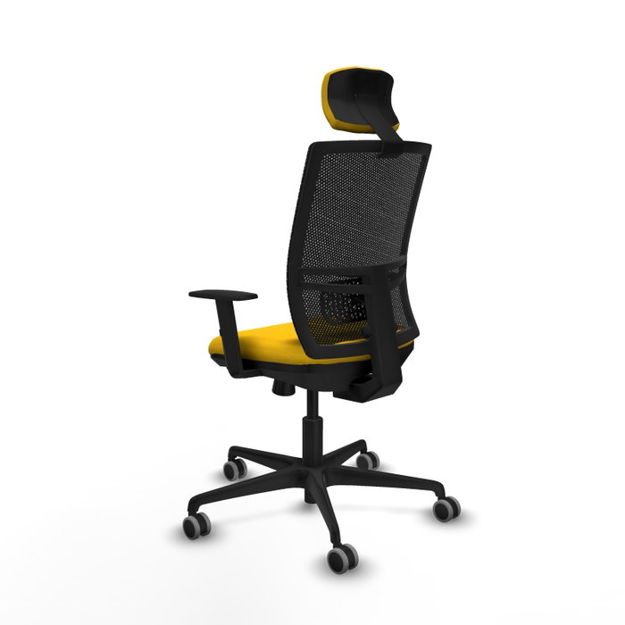 PIQUERAS Y CRESPO Silla de oficina Yunquera con mecanismo Sincro/Traslack, Amarillo y Negro PIQUERAS Y CRESPO Silla de oficina Yunquera con mecanismo Sincro/Traslack, Amarillo y Negro