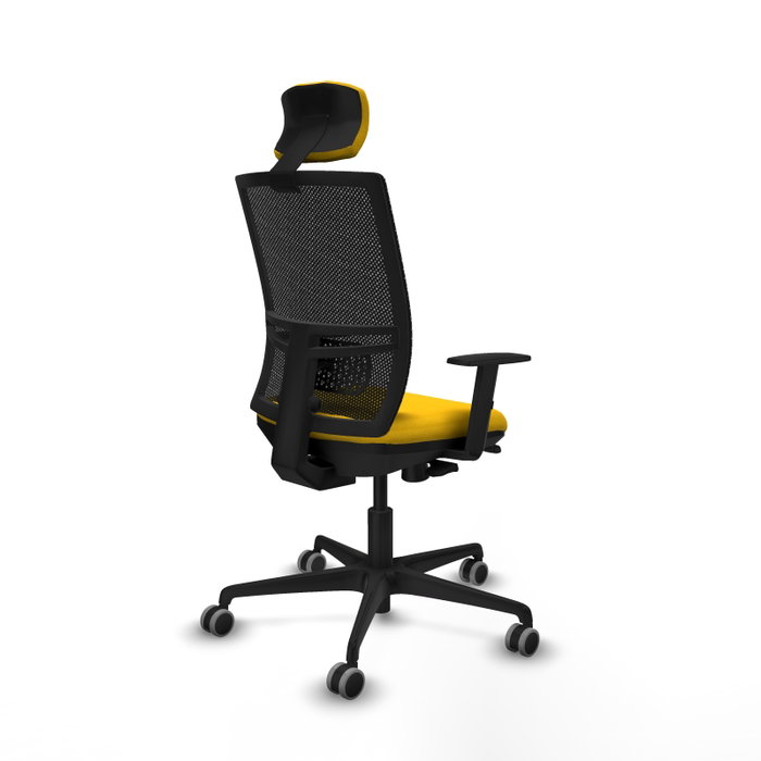 PIQUERAS Y CRESPO Silla de oficina Yunquera con mecanismo Sincro/Traslack, Amarillo y Negro PIQUERAS Y CRESPO Silla de oficina Yunquera con mecanismo Sincro/Traslack, Amarillo y Negro