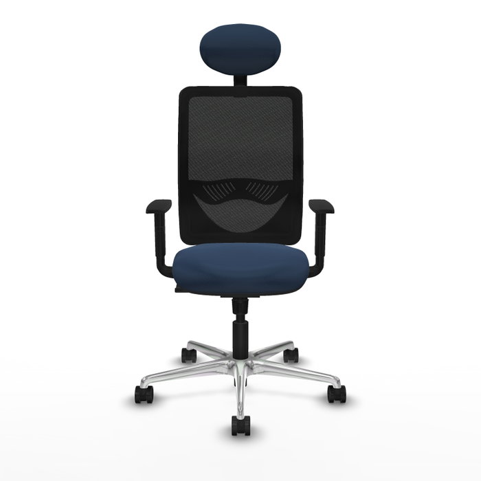 PIQUERAS Y CRESPO Silla de oficina Zulema con mecanismo Sincro, Azul marino y Negro