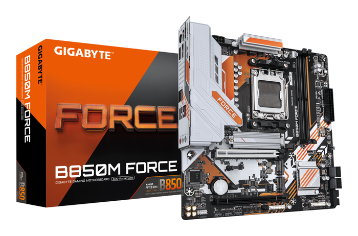 GIGABYTE B850M FORCE Placa Base AMD B850 (AM5) - Compatible con procesadores AMD Ryzen serie 9000/8000/7000, hasta 9600 MHz DDR5, 1 x M.2 PCIe 5.0, LAN 2.5 GbE, USB 3.2, Micro ATX
