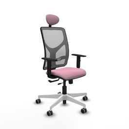 PIQUERAS Y CRESPO Silla de oficina Motilla Rosa y Gris