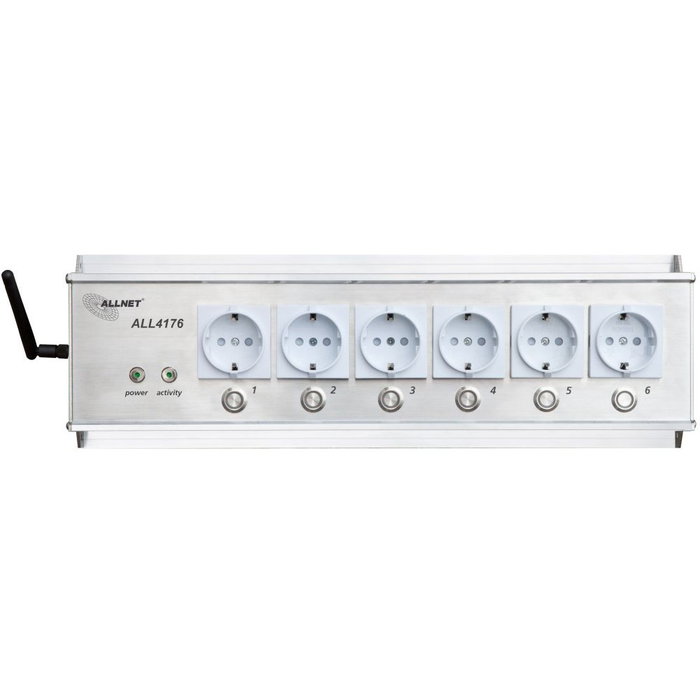 ALLNET MSR IO Regleta de enchufes centralizada de 6 tomas con medidor de medición ALL4176/ALL4176v3