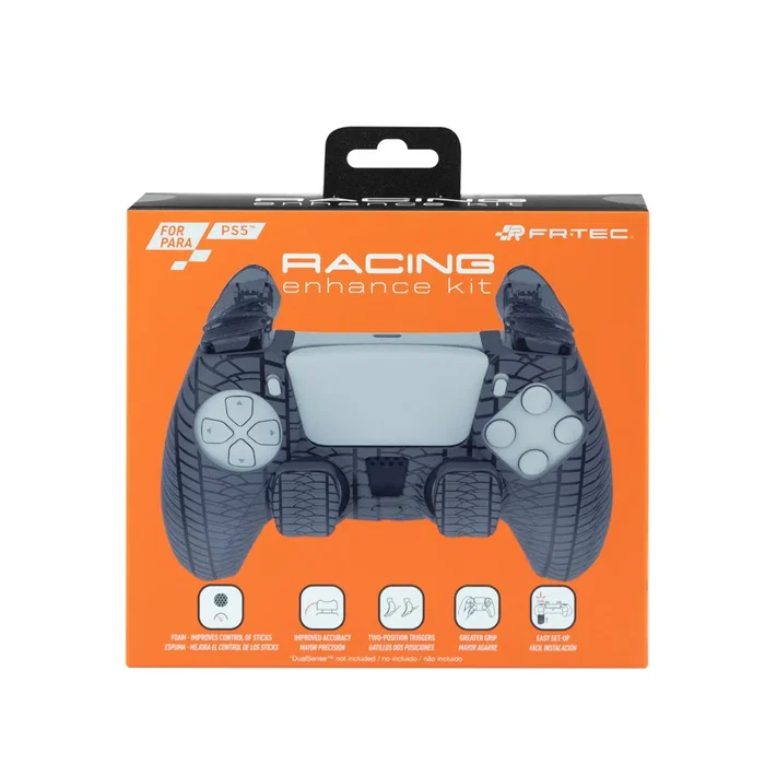 FR-TEC FT0039 Kit para Mando PS5 con Gatillos Ajustables, Pads de Silicona y Grips - Racing Enhance Kit Completo para Simracing