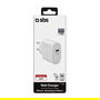 SBS Adaptador de Corriente USB-C PD 20W Blanco TETR1CPD20, Cargador de Pared para Teléfono, 100-250V