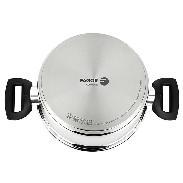 Tartera alaia + tapa ø24cm acero inoxidable 18/10 fagor