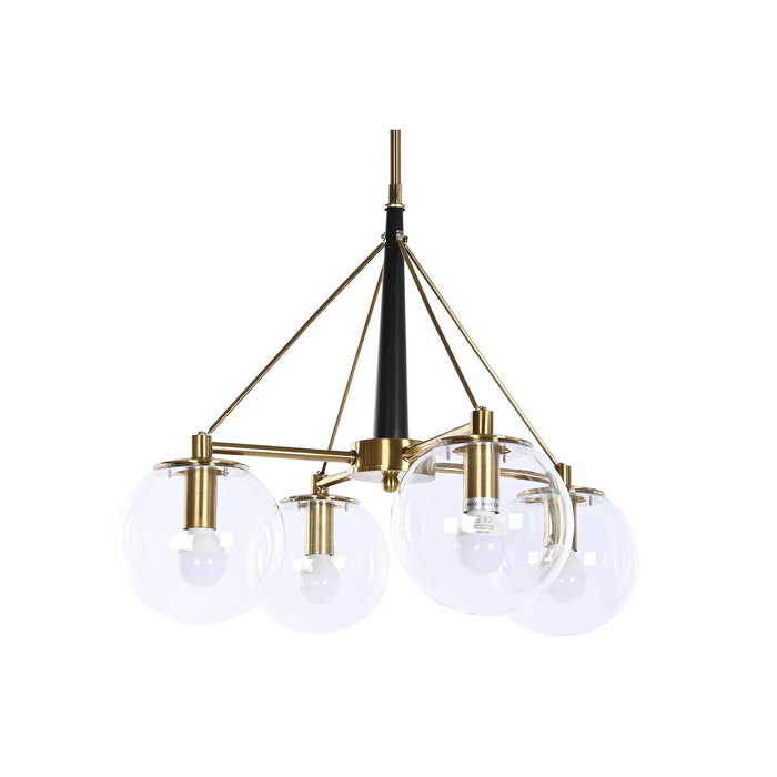 DKD Home Decor Lámpara de Techo de Metal y Cristal con Bolas Doradas