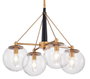 DKD Home Decor Lámpara de Techo de Metal y Cristal con Bolas Doradas