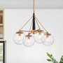 DKD Home Decor Lámpara de Techo de Metal y Cristal con Bolas Doradas