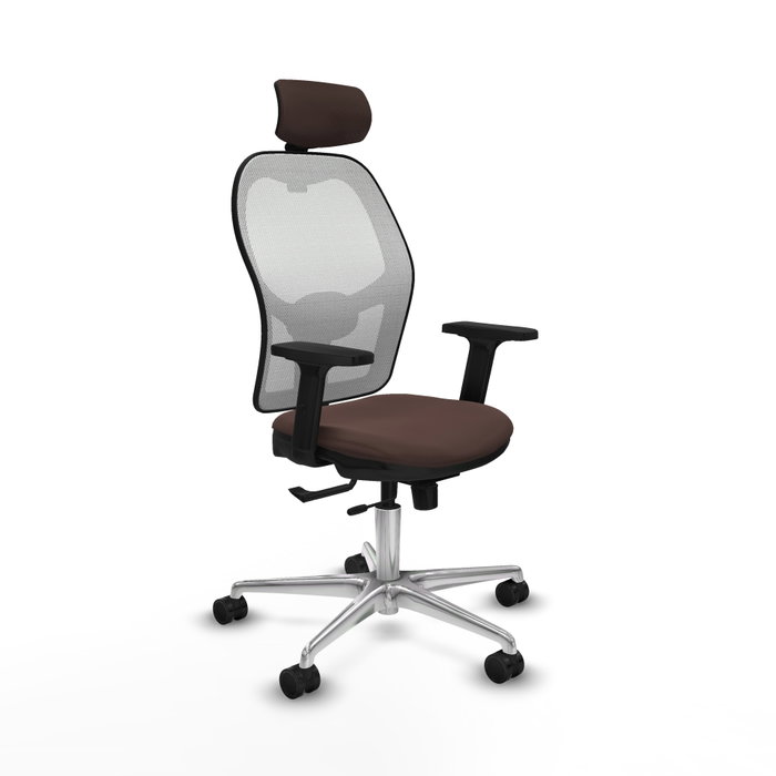 PIQUERAS Y CRESPO Silla de oficina Jorquera con mecanismo Sincro/Traslack Marrón y Blanco PIQUERAS Y CRESPO Silla de oficina Jorquera con mecanismo Sincro/Traslack Marrón y Blanco