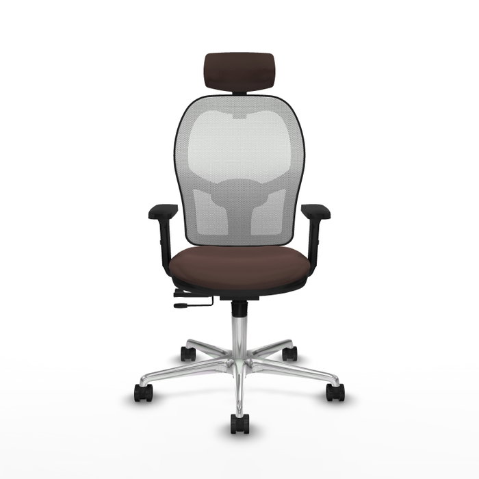 PIQUERAS Y CRESPO Silla de oficina Jorquera con mecanismo Sincro/Traslack Marrón y Blanco PIQUERAS Y CRESPO Silla de oficina Jorquera con mecanismo Sincro/Traslack Marrón y Blanco