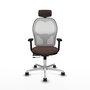 PIQUERAS Y CRESPO Silla de oficina Jorquera con mecanismo Sincro/Traslack Marrón y Blanco