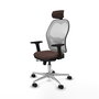 PIQUERAS Y CRESPO Silla de oficina Jorquera con mecanismo Sincro/Traslack Marrón y Blanco