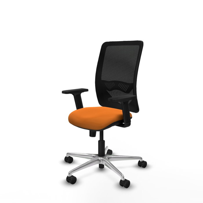 PIQUERAS Y CRESPO Silla de oficina Zulema con mecanismo Sincro, Naranja y Negro