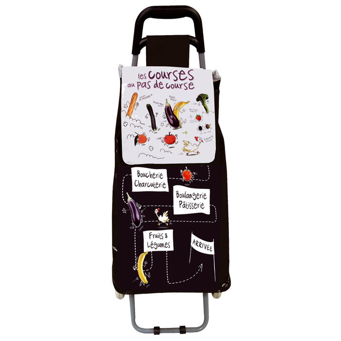 Entre Temps Carro de Compra PVC Altura 95 cm, Estructura de Acero con Ruedas de Goma, Colores Surtidos Rojo, Amarillo, Blanco y Negro