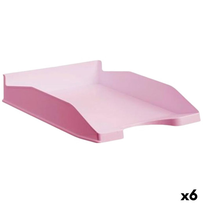 Archivo 2000 Bandeja Ecogreen Apilable 3 Posiciones Rosa Pastel (Set de 6)