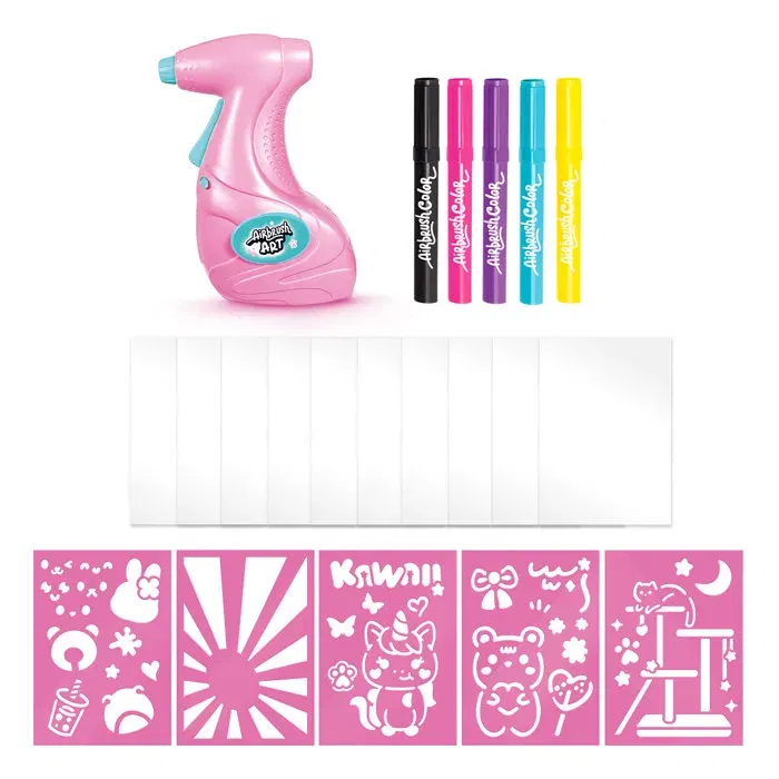 Canal Toys AIR 015 Kit de Creación de Carteles con Aerógrafo Electrónico, Plantillas y Rotuladores