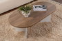 Nordure Mesa de Centro Sable Walnut, White. Mesa de Salón Elegante con Tablero de Partículas Recubierto de Melamina de 18mm en Color Nogal y Blanco.