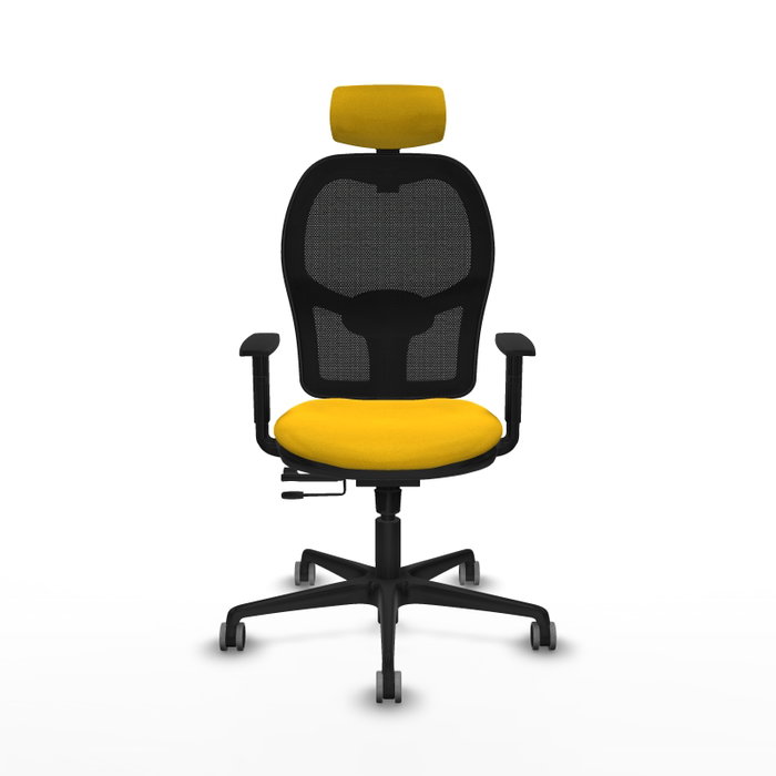 PIQUERAS Y CRESPO Silla de oficina Jorquera con mecanismo Sincro/Traslack, Amarillo y Negro PIQUERAS Y CRESPO Silla de oficina Jorquera con mecanismo Sincro/Traslack, Amarillo y Negro