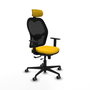 PIQUERAS Y CRESPO Silla de oficina Jorquera con mecanismo Sincro/Traslack, Amarillo y Negro