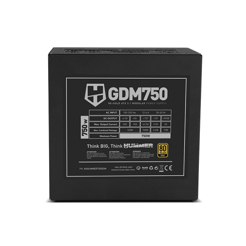 Nox Hummer GDM 750W Gold Modular ATX 3.1 PCIe 5.1 Negro Nox Hummer GDM 750W Gold Modular ATX 3.1 PCIe 5.1 Negro