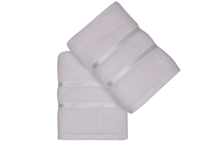 Mijölnir Juego de Toallas de Mano 50 x 90 cm Blancas en Microalgodón 560 gr/m² Suaves y Absorbentes (2 Piezas)