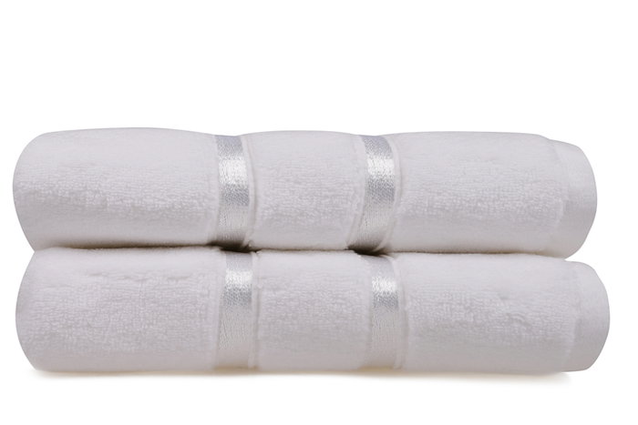 Mijölnir Juego de Toallas de Mano 50 x 90 cm Blancas en Microalgodón 560 gr/m² Suaves y Absorbentes (2 Piezas)