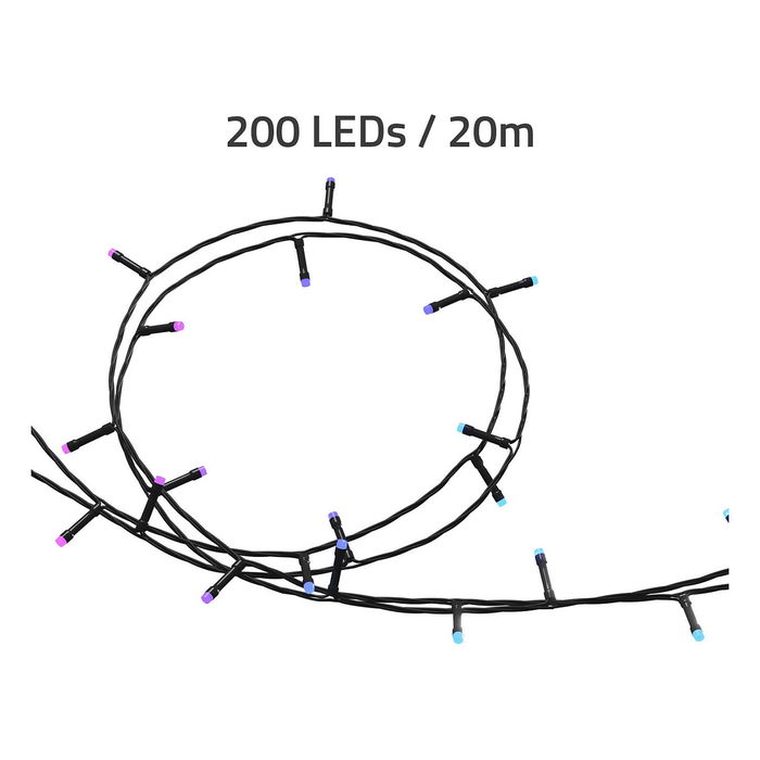Hombli HBCL-0221 Luz Navideña Inteligente RGB LED 200 Lámparas Interior/Exterior Negro 20m IPX4
