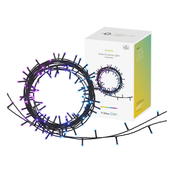 Hombli HBCL-0221 Luz Navideña Inteligente RGB LED 200 Lámparas Interior/Exterior Negro 20m IPX4