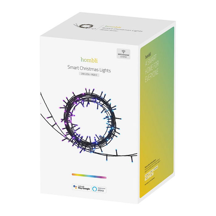 Hombli HBCL-0221 Luz Navideña Inteligente RGB LED 200 Lámparas Interior/Exterior Negro 20m IPX4