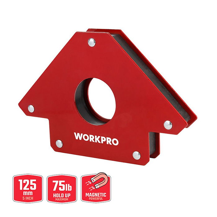 Workpro Escuadra magnética de soldadura 125 mm (5") Capacidad 45°, 90°, 135°, 180°