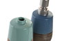 DKD Home Decor Set de 2 Dosificadores de Gres 380 ml Azul y Verde