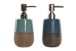 DKD Home Decor Set de 2 Dosificadores de Gres 380 ml Azul y Verde