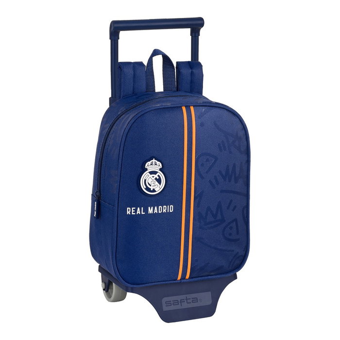 Real Madrid C.F. Mochila Escolar con Ruedas Azul (22 x 28 x 10 cm)