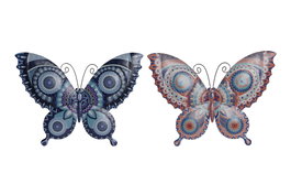DKD Home Decor Decoración de Pared Metal Mariposa Surtido