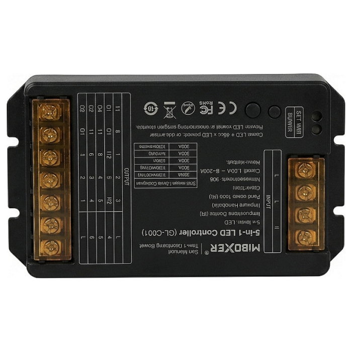Miboxer Controlador LED HC-Serie 5in1 RGB-WW (RGB-CCT) DC12~48V 2.4G HP 30A Miboxer Controlador LED HC-Serie 5in1 RGB-WW (RGB-CCT) DC12~48V 2.4G HP 30A