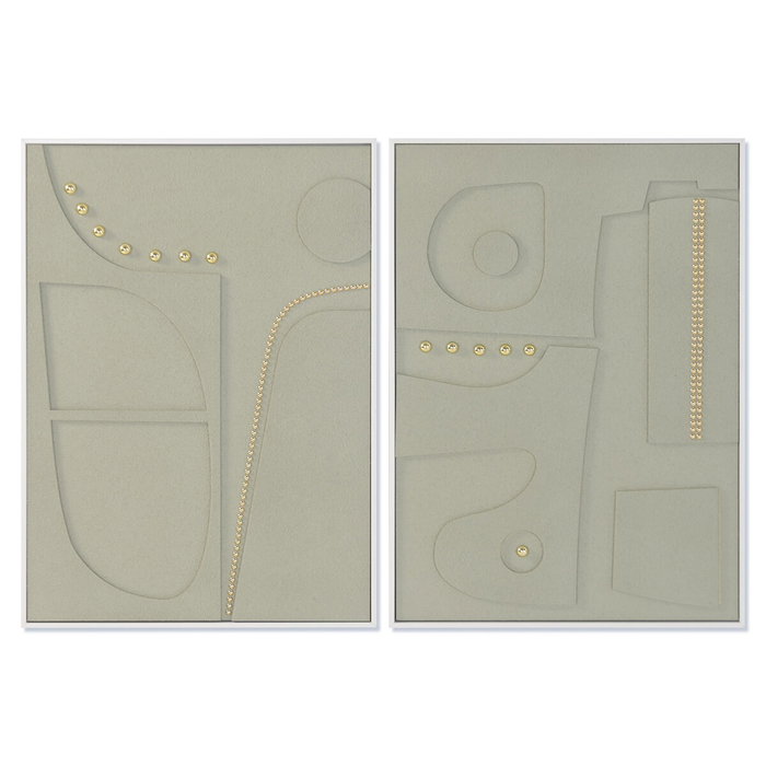 DKD Home Decor Cuadro Lienzo MDF 52x4x72 Moderno 3D (Pack de 2) Verde y Dorado DKD Home Decor Cuadro Lienzo MDF 52x4x72 Moderno 3D (Pack de 2) Verde y Dorado