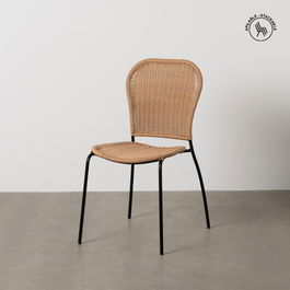 Silla Natural Pe-Acero Salón 48 X 57 X 87 cm (Set de 2)