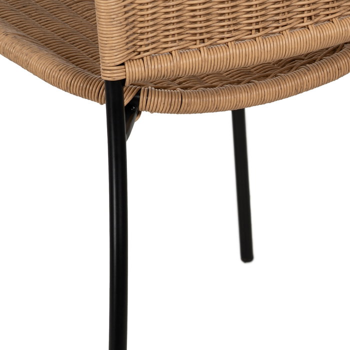 Silla Natural Pe-Acero Salón 48 X 57 X 87 cm (Set de 2)