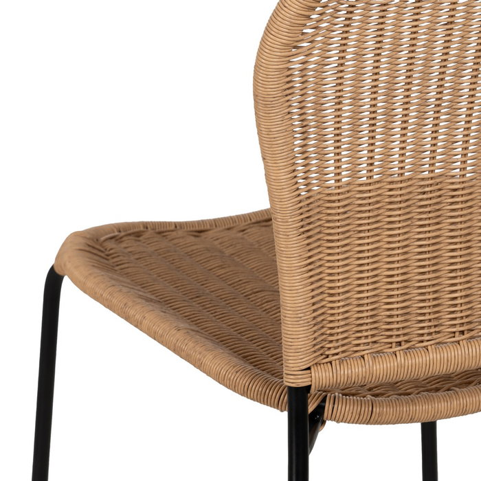 Silla Natural Pe-Acero Salón 48 X 57 X 87 cm (Set de 2)