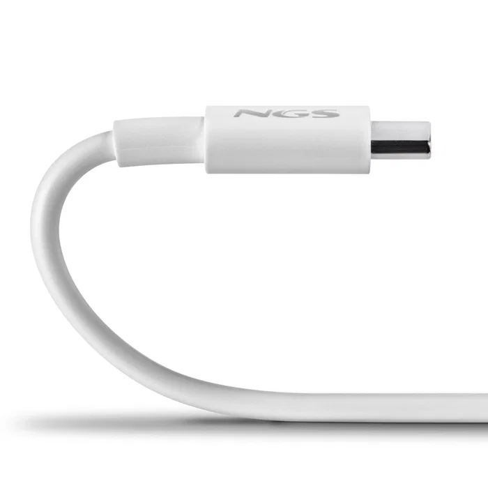 NGS ZYRO 60W-1 Cable USB-C a USB-C 60W Carga Rápida USB 2.0 480 Mbps, Longitud 1 Metro, Color Blanco