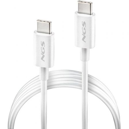 NGS Zyro Cable USB 2.0 Tipo-C Macho a Macho 60W 480Mbps 1m Blanco