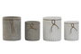 DKD Home Decor Macetero Shabby Blanco Gris Cemento Set de 2 (17 x 21 x 17 cm)