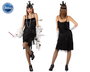 Disfraz Charleston Años 20 Mujer Negro Talla M-L Adulto